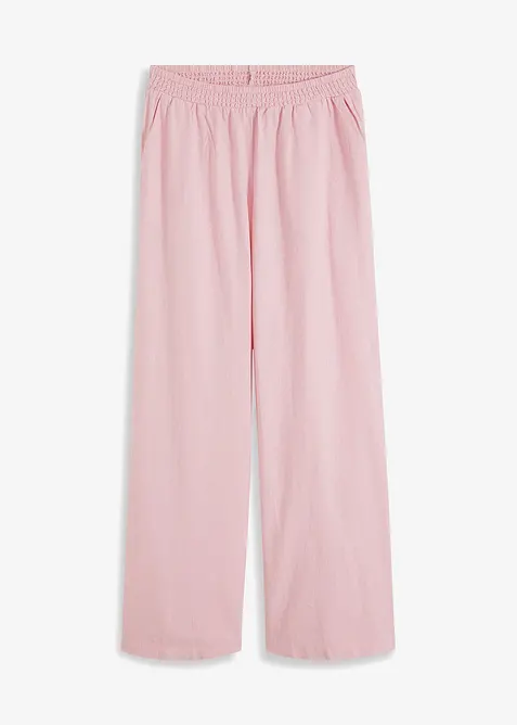 Pantalon palazzo en lin m&eacute;lang&eacute;, bonprix