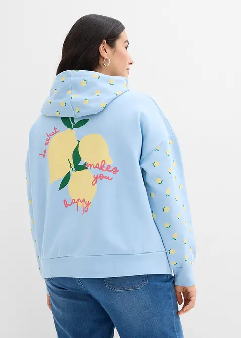 Sweat large &agrave; capuche 100% coton, bonprix