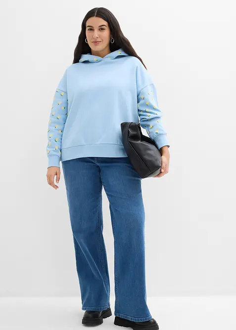 Sweat large &agrave; capuche 100% coton, bonprix