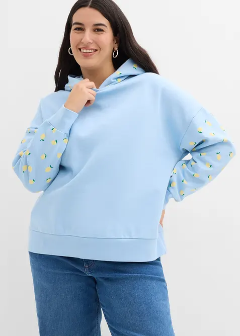 Sweat large &agrave; capuche 100% coton, bonprix