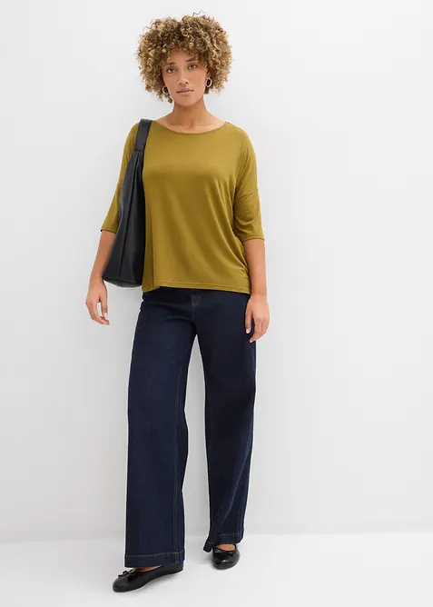 T-shirt boxy en viscose extensible, bonprix
