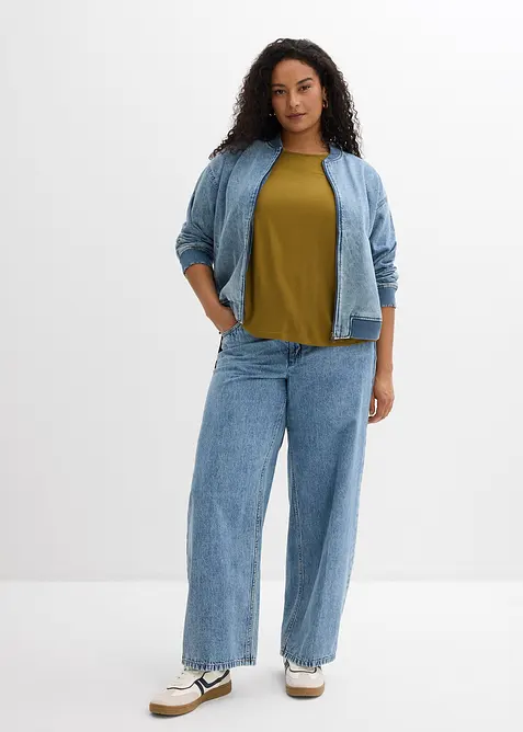 T-shirt boxy en viscose extensible, bonprix