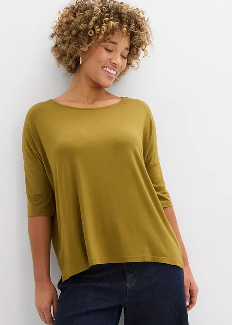 T-shirt boxy en viscose extensible, bonprix