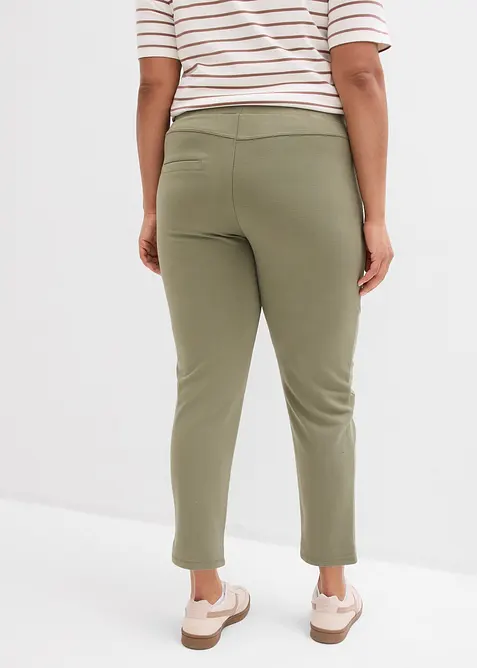 Pantalon &agrave; taille &eacute;lastiqu&eacute;e en Punto di Roma confortable, bonprix