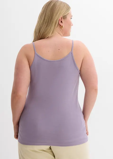 Lot de 3 tops &agrave; bretelles spaghetti 100% coton, bonprix