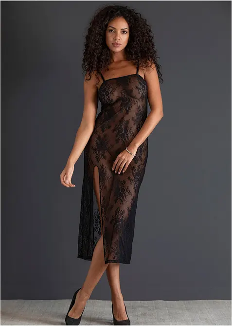 Nuisette en dentelle &agrave; bretelles amovibles, bonprix