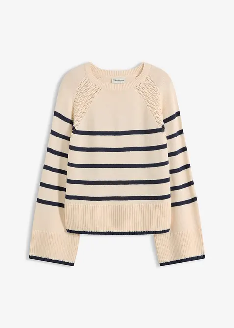 Pull &agrave; rayures contrastantes, bonprix