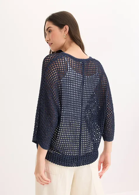 Gilet en maille ajour&eacute;e, bonprix