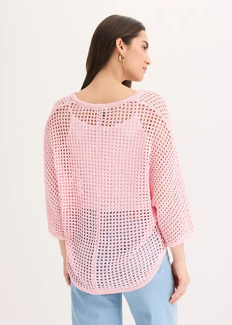 Gilet en maille ajour&eacute;e, bonprix