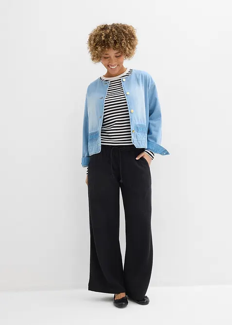 Pantalon palazzo l&eacute;ger en gaze de coton, bonprix