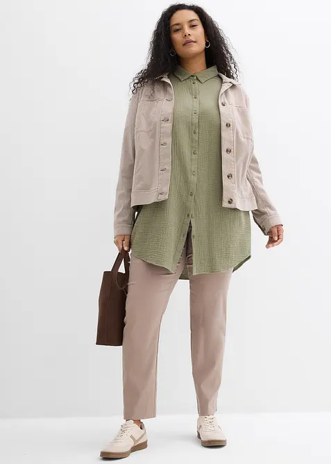 Chemisier long oversize en gaze de coton, bonprix