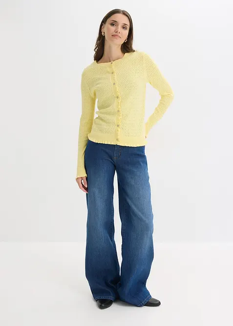 Gilet en maille ajour&eacute;e, bonprix