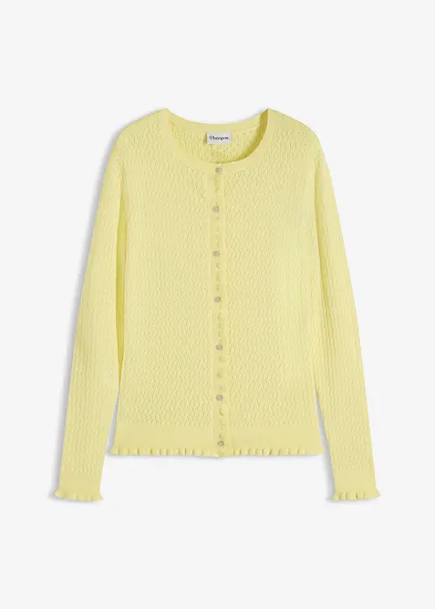 Gilet en maille ajour&eacute;e, bonprix