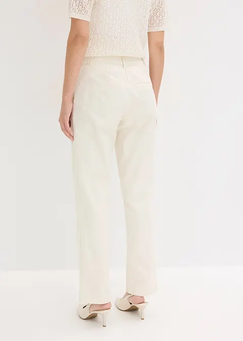 Pantalon paper bag 100% coton, bonprix