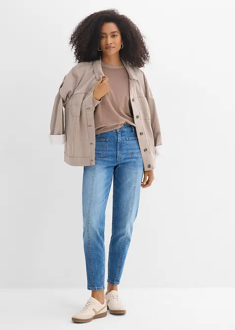 Jean mom taille haute, raccourci, bonprix