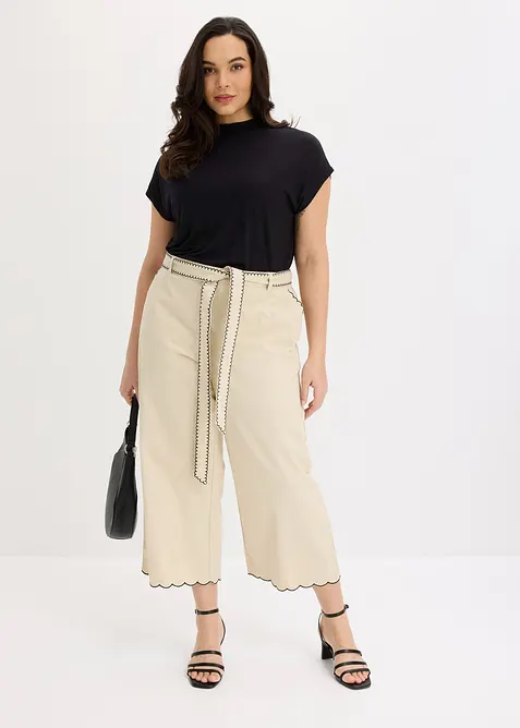 Pantalon large 100% coton, bonprix
