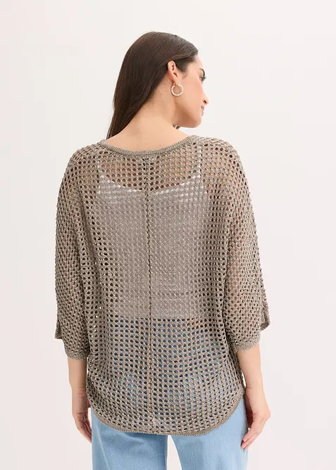 Gilet en maille ajour&eacute;e, bonprix