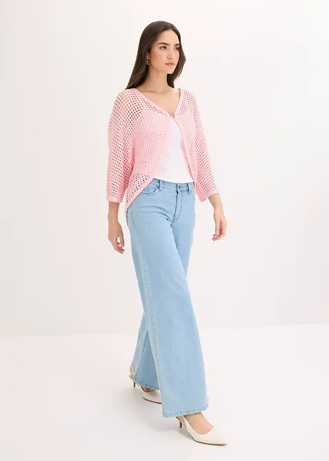 Gilet en maille ajour&eacute;e, bonprix