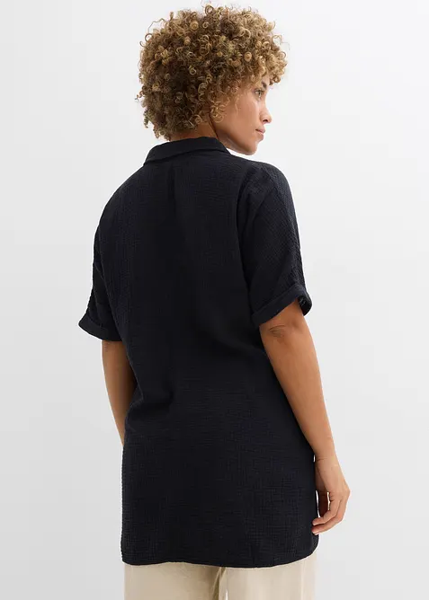 Chemisier long, oversize et doux en gaze de coton, bonprix