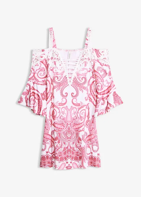 Robe &eacute;vas&eacute;e &agrave; encolure Bardot, bonprix