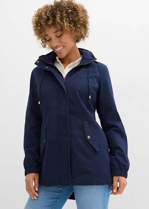Parka de mi-saison en coton avec capuche imprim&eacute;e, bonprix