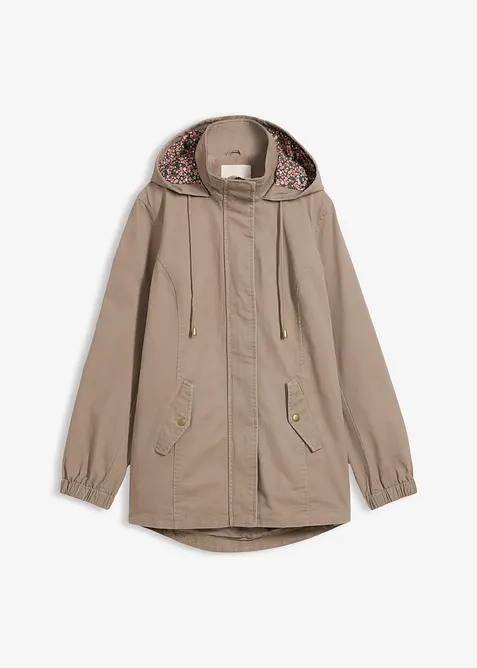 Parka de mi-saison en coton avec capuche imprim&eacute;e, bonprix