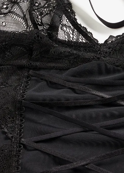 Top porte-jarretelles et string ouvert (ens. 2&nbsp;pces), bonprix