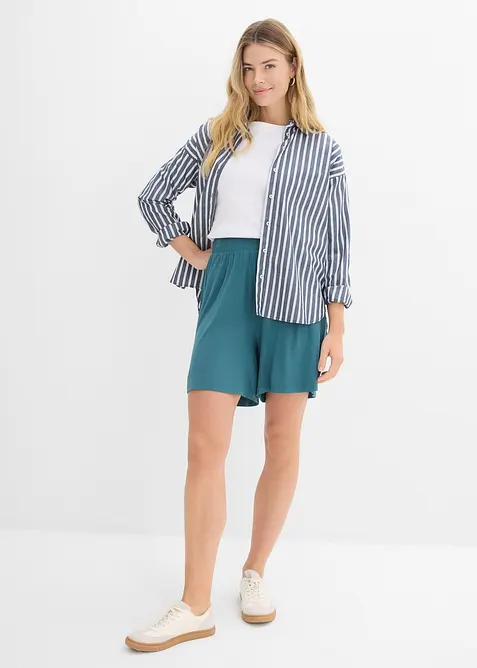 Short &agrave; taille &eacute;lastiqu&eacute;e en viscose douce et extensible, bonprix