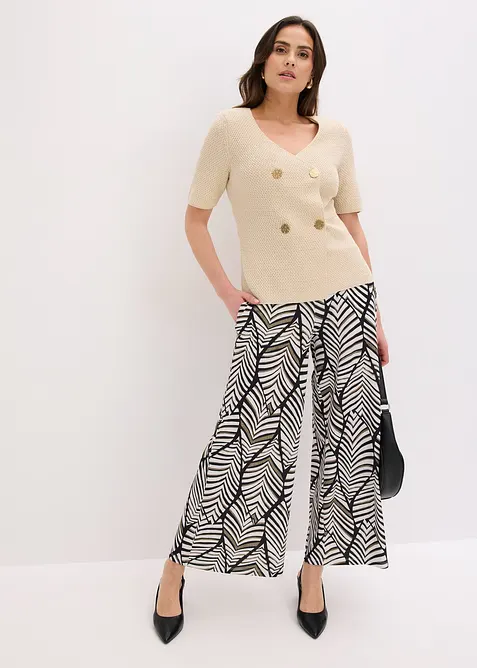 Pantalon large en jersey, bonprix