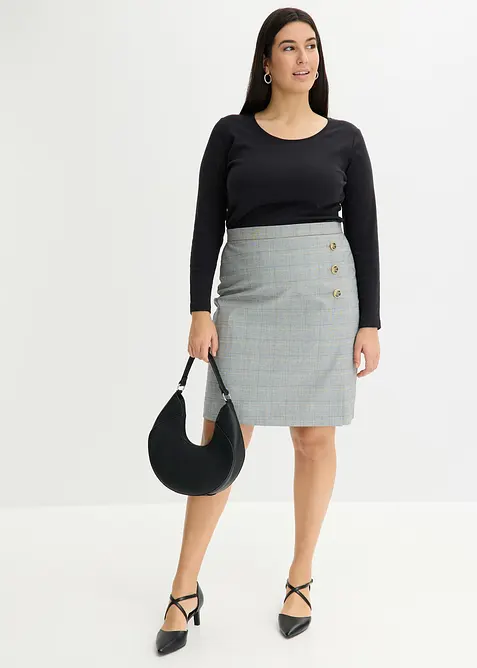 Jupe crayon &agrave; carreaux &eacute;cossais, bonprix