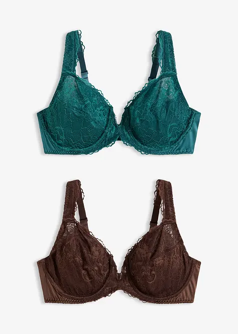 Lot de 2 soutiens-gorge &agrave; armatures, d&eacute;tails brillants, bonprix