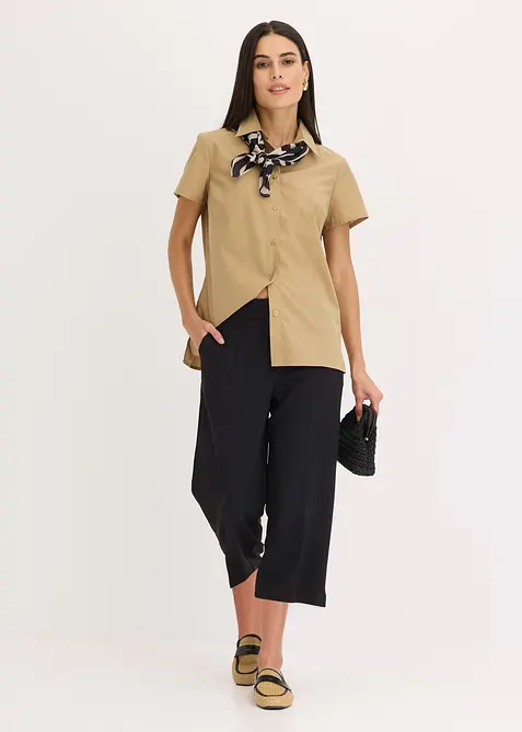 Chemisier manches courtes en popeline, bonprix