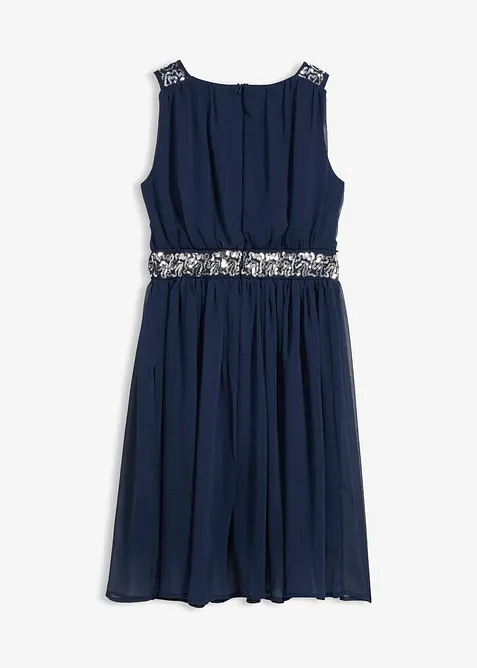 Robe en mousseline avec ceinture orn&eacute;e de sequins, bonprix