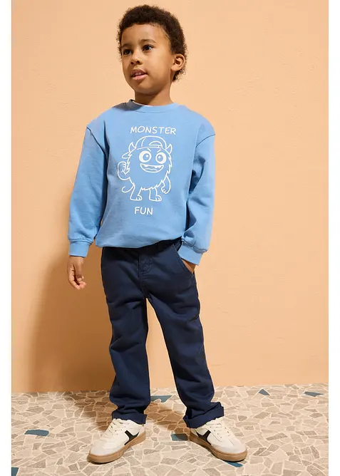 Pantalon chino droit &agrave; taille ajustable, slim, bonprix