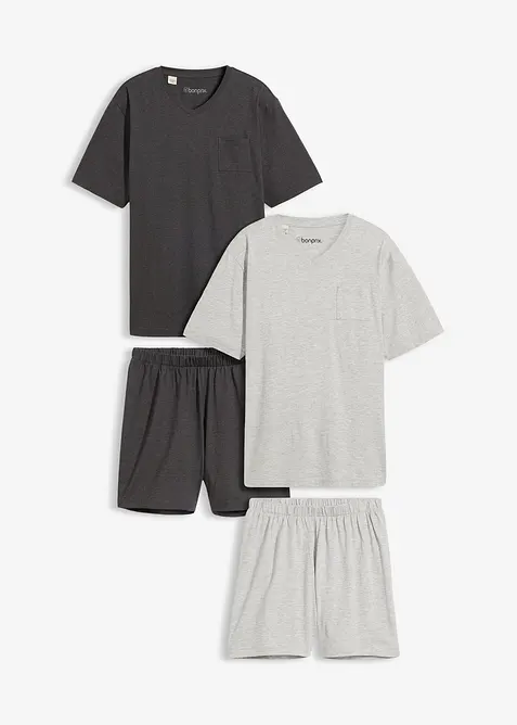 Lot de 2 pyjashorts (ens. 4&nbsp;pces), bonprix