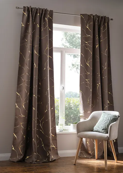 Rideau panneau obscurcissant &agrave; imprim&eacute; brillant (1 pce), bonprix