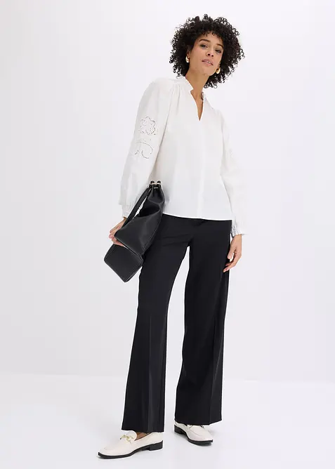 Tunique en coton &agrave; broderie ajour&eacute;e, bonprix