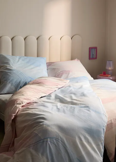 Parure de lit en coton m&eacute;lang&eacute;, bonprix