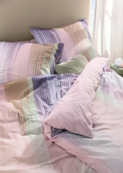 Parure de lit r&eacute;versible en coton m&eacute;lang&eacute;, bonprix