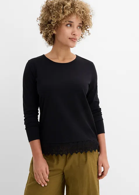 Lot de 2&nbsp;T-shirts manches longues 100% coton, bonprix