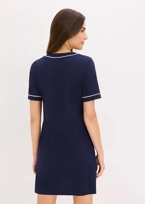 Chemise de nuit courte et boutonn&eacute;e 100% coton, bonprix