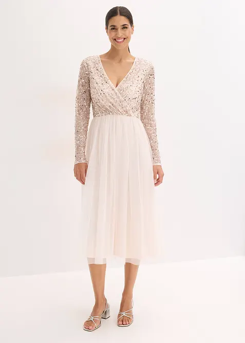 Robe de cocktail brod&eacute;e de sequins, bonprix