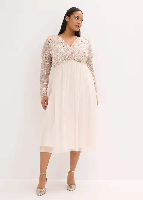Robe de cocktail brod&eacute;e de sequins, bonprix