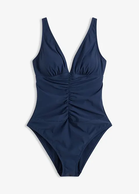 Maillot 1 pi&egrave;ce sculptant &agrave; fronces, maintien l&eacute;ger, bonprix