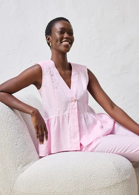 Gilet sans manches 100&nbsp;% lin, bonprix