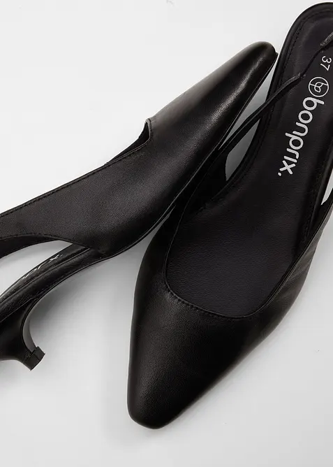 Escarpins slingback en cuir, bonprix