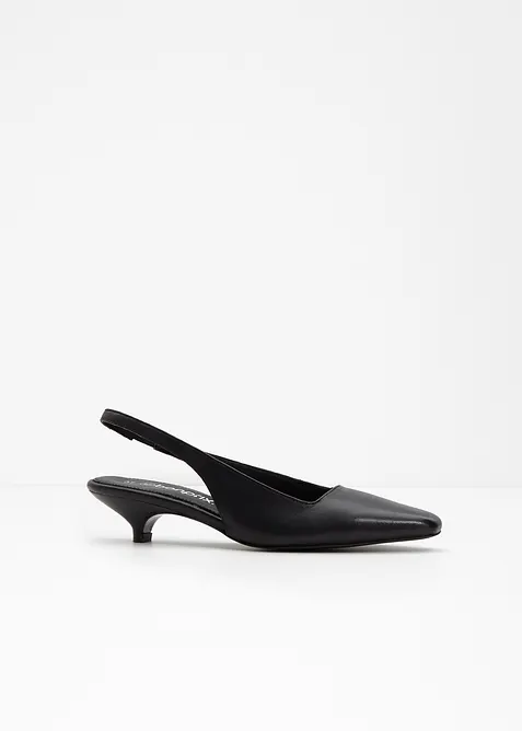 Escarpins slingback en cuir, bonprix