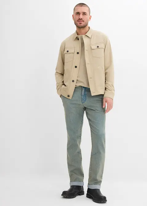 Jean loose, droit et l&eacute;ger &agrave; taille &eacute;lastiqu&eacute;e, bonprix