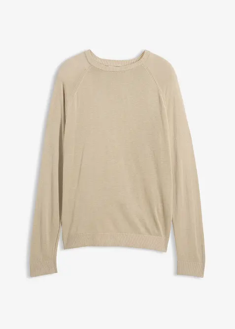 Pull l&eacute;ger en fine maille de lin m&eacute;lang&eacute;, bonprix