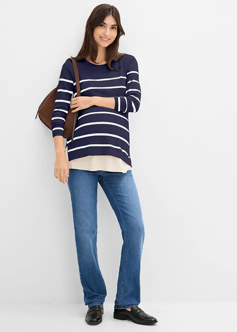 Pull de grossesse et d&rsquo;allaitement en maille l&eacute;g&egrave;re, bonprix